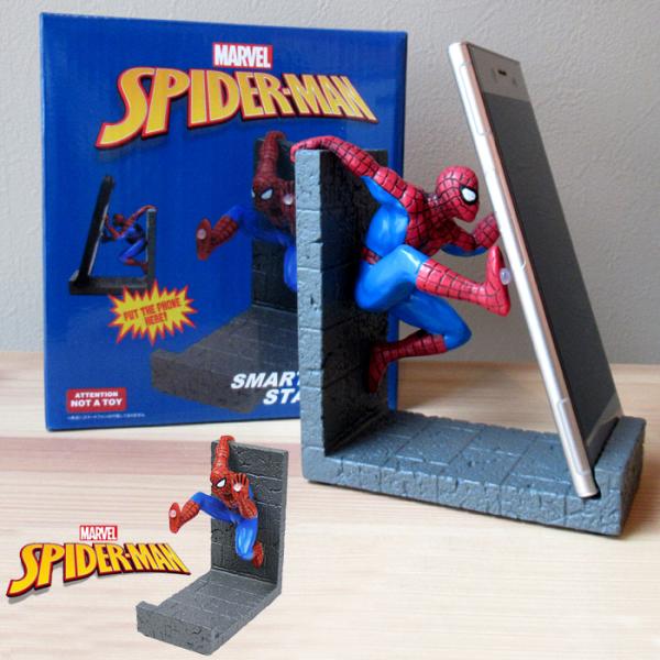 スパイダーマン スマホスタンド スマートフォン立て MARVEL フィギュア 卓上 アメコミ キャラ...