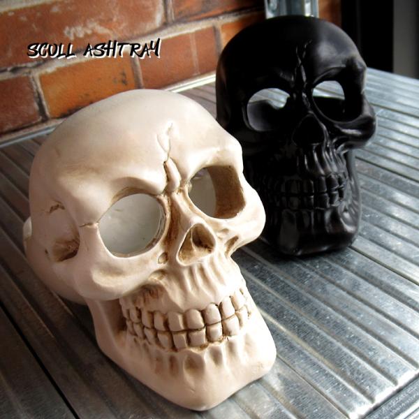 ドクロ スカル 灰皿 喫煙具 アシュトレイ タバコ 卓上 かっこいい インテリア 装飾 置物 骸骨 ...