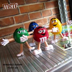 フィギュア M&M's ベンダブルフィギュア 4色セット おしゃれ 人気 インテリア ディスプレイ アメキャラ 立体デザイン 置物 アメリカン雑貨 ダブルスリー