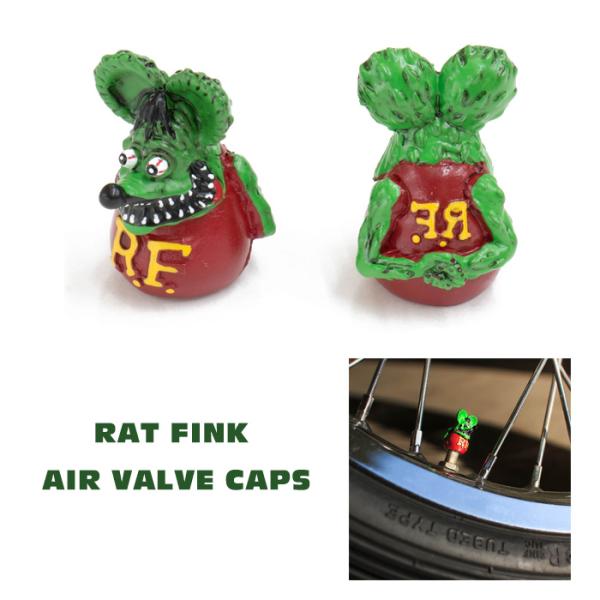 Rat Fink ラットフィンク エアバルブキャップ 2個セット 車 バイク カスタム キャラクター...