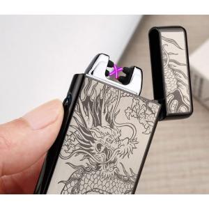 USB充電式 プラズマライター ダブルアーク 黒龍 ブラックドラゴン 金龍 ゴールドドラゴン 風が強...
