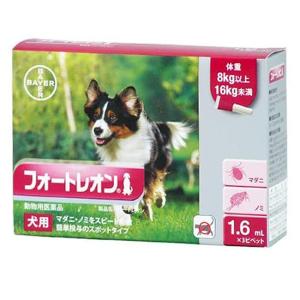 【フォートレオン 犬用 1.6mL（8〜16kg未満） ３本入×１個】【動物用医薬品】 [ノミ・マダニ駆除薬](フォートレオン1.6mL)