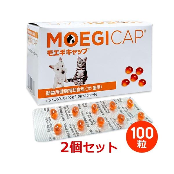 【あすつく】【２個セット】【モエギキャップ  100粒（10粒×10シート）×２個】犬猫用【共立製薬...