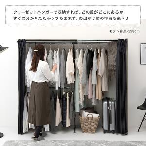 ハンガーラック カバー付き カーテン付き 2段...の詳細画像5