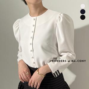 【ネット限定AWセール30%OFF】【22AW】BORDERS at BALCONY〔ボーダーズ アット バルコニー〕 BD2221-3C-03  BUTTONED TWILL BLOUSE/ツイルブラウス【P2】【☆】