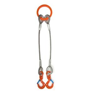 2本吊 ワイヤスリング 径8mm 基本使用荷重0.8T用 有効リーチ4.0m