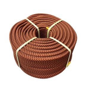 ポリエチレンロープ 長さ約56m レンガ色 3つ打 船舶 荷締 建築 ポリエチレンロープ 三ツ打 黄色 径16mm 長さ200メートル巻き