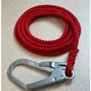 補助・誘導　赤色介錯ロープ　逆サツマ加工　径12mm　長さ6M