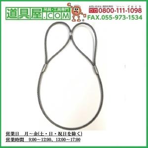 玉掛け　両端圧縮止めワイヤー6×24O/O　径20mm　長さ3m　玉450mm｜dougu-ya