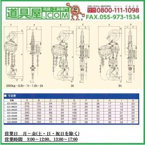 象印 C21小型軽量チェーンブロック 定格荷重...の詳細画像1
