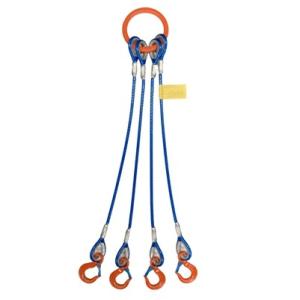 4本吊玉掛カラー被覆付ワイヤーロープスリング 径14mm 長さ3.0m : 道具