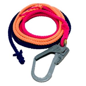 蛍光三色介錯ロープ　逆サツマ加工　線径12MM　長さ5M