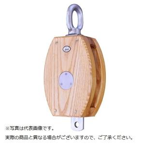 日本産　内部鉄バンド付木製滑車　一車　木製シーブ　オーフ頭　適用ロープ径16mm｜dougu-ya