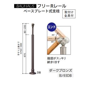 マツ六 BAUHAUS フリーRレール ベースプレート式支柱用化粧カバー