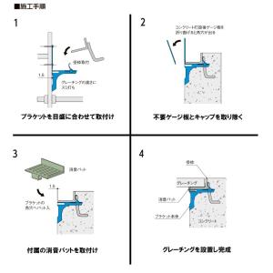 グレーチング用受枠ブラケット ABS樹脂製 消...の詳細画像2