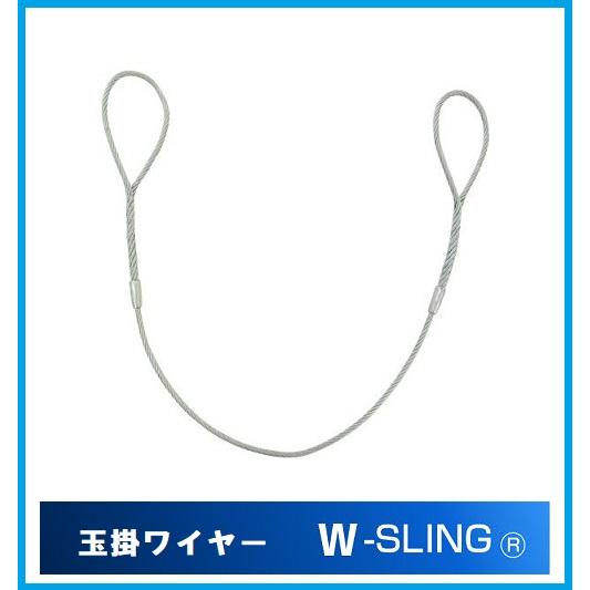 Wスリング　玉掛ワイヤー　径6mm×長1.5ｍ　JIS規格ワイヤーロープ使用　日興製鋼