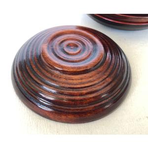 国産 木製 茶托 漆塗り 象谷彫 根来塗茶托 ...の詳細画像2