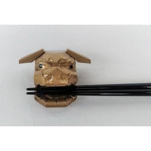 箸置き 獅子の舞 金 樹脂製 1客 山中漆器 ...の詳細画像1