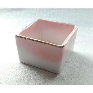 桝形珍味 吹ピンク 5客 磁器 珍味 おせち 弁当 重箱 マス｜douguya-net