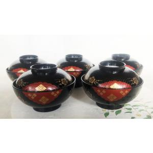 茶道具 懐石道具 会席道具 四つ椀 真塗 小丸椀 飯椀＆汁椀 1客セット