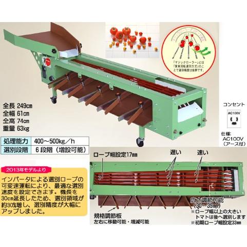 【直送品】 ハラックス タマゾロイ ミニトマト選別機(インバータ付) S-200 (選別機本体) 【...