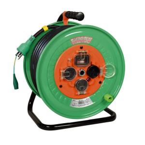 日動工業 日動防雨防塵型電工ドラム100V50mアース付過負荷漏電保護兼用型VCT2.0×3自動センサー NWEK53