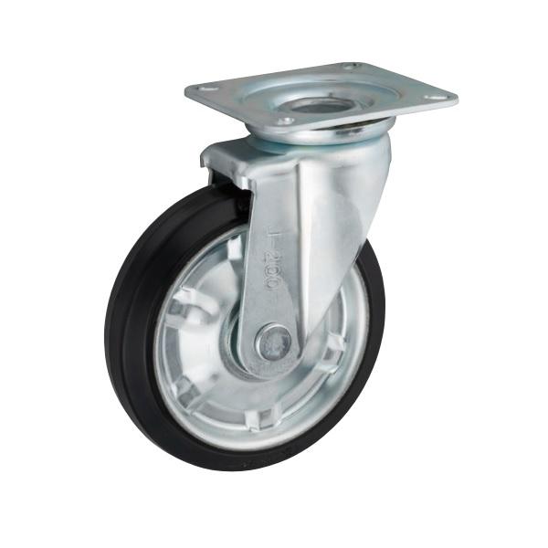 【直送品】 岐阜産研工業 (ウカイ) φ200中荷重用旋回キャスター SJ-200 鋼板製ゴム 【送...