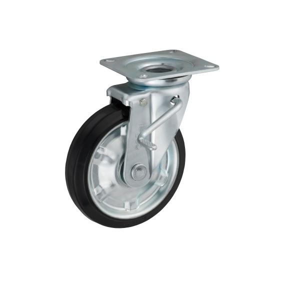 【直送品】 岐阜産研工業 (ウカイ) φ200中荷重用ストッパー付旋回キャスター SJB-200 鋼...