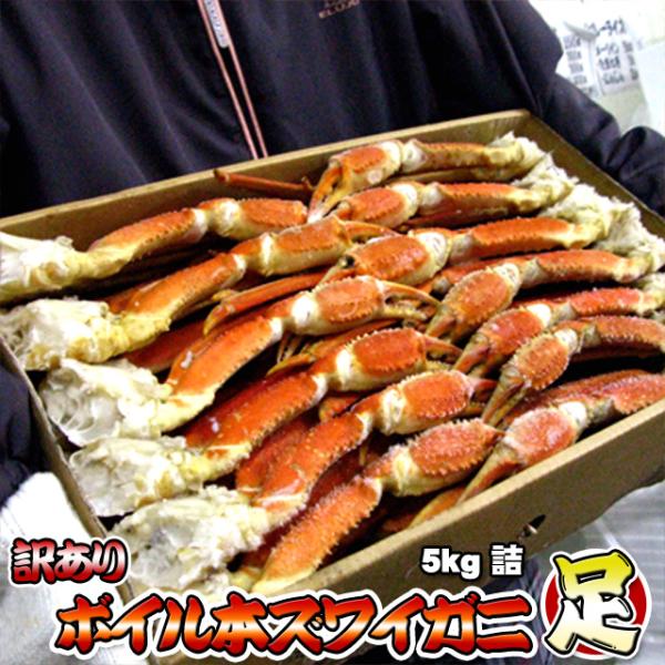 訳あり ボイル 本ズワイガニ 足 5kg  訳あり 脚 ずわいがに脚 業務用 ボイル 送料無料 ※沖...