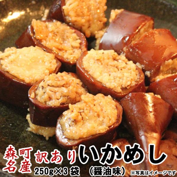 いかめし 訳ありいかめし  750g 250g×3袋  森町 ポスト投函 メール便 送料無料 花見 ...