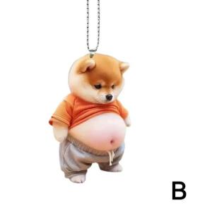 かわいい デブ 犬 5個セット マスコット 腹...の詳細画像1