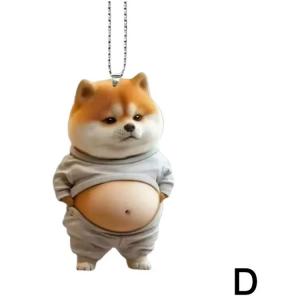 かわいい デブ 犬 5個セット マスコット 腹...の詳細画像3