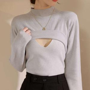 授乳しやすい マタニティ 授乳服 授乳服 リブ...の詳細画像1