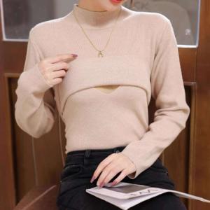 授乳しやすい マタニティ 授乳服 授乳服 リブ...の詳細画像2