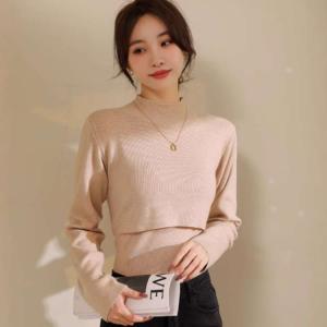 授乳しやすい マタニティ 授乳服 授乳服 リブ...の詳細画像4