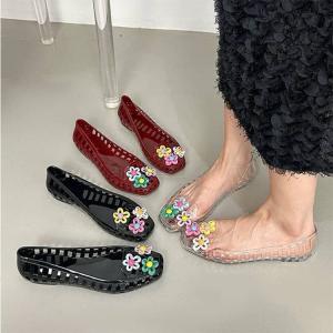 ゼリーシューズ パンプス風 レディース 透明サ...の詳細画像2