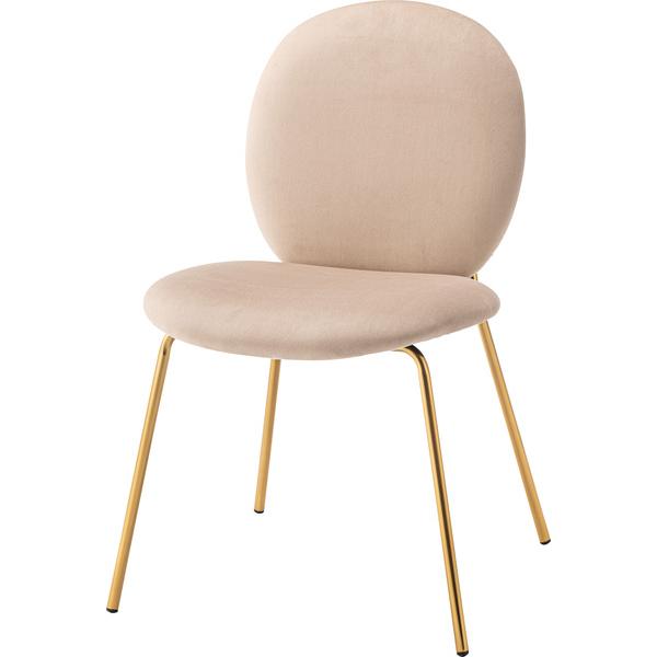 チェア 1脚 ベージュ ベロア調生地 ダイニングチェア 椅子 イス 腰掛 おしゃれ かわいい ガーリ...