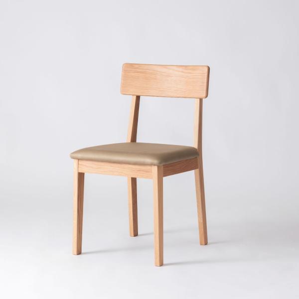 ダイニングチェア form チョーク ベージュ 1脚 天然木 木製 スエード調生地 椅子 いす チェ...