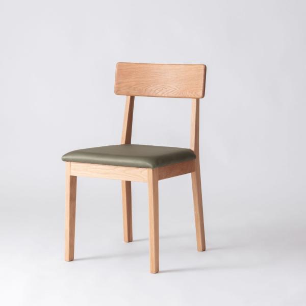 ダイニングチェア form チョーク カーキ 1脚 天然木 木製 スエード調生地 椅子 いす チェア...