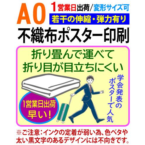 A0 不織布 ポスター 印刷 3営業日目出荷（急ぎ・早い） 学会 布ポスター 畳める