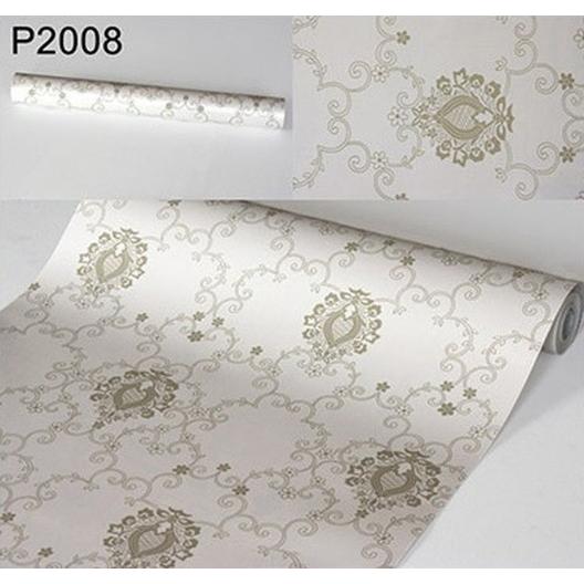 【10M】p2008 ダマスク柄 パターン グレー 壁紙 シール リフォーム 多用途 ウォールステッ...