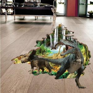 特大3D ウォールステッカー ジュラシックパーク 恐竜 騙し絵 トリック