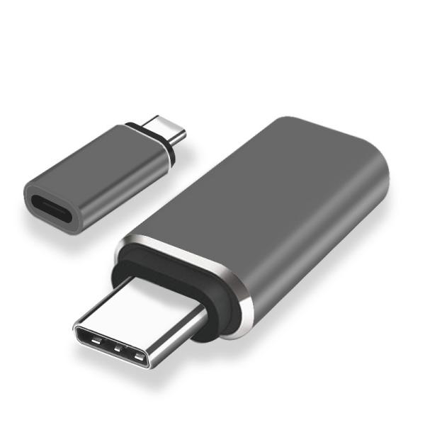 ライトニングUSB → タイプC 合金 変換アダプタ 【ブラック】 変換コネクタ ヘッド 急速充電 ...