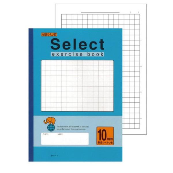 送料無料！2冊set　文運堂 EH-10B [セレクト学習帳 10mm方眼 ブルー 実線罫 応用罫]