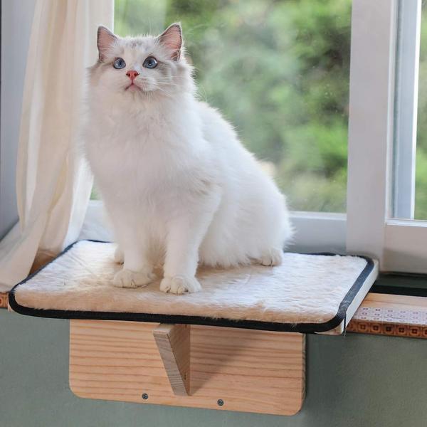 Petsfit 猫窓用ベッド キャットソファー ウインドウベッド マット付き 取り付けタイプ 日向ぼ...
