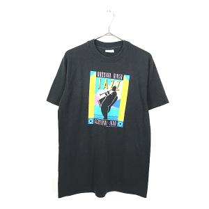 古着 80s USA製 RUSSIAN RIVER ジャズ フェス ミュージック アート Tシャツ L 古着｜dracaena