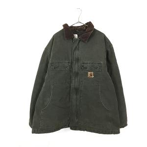 古着 90s Carhartt オリーブ ダック パデット トラディショナル コート XXL 古着｜dracaena