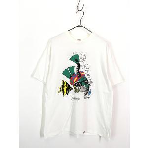 古着 90s Crazy Shirts Hawaii クリバンキャット シュノーケリング BIG プ...