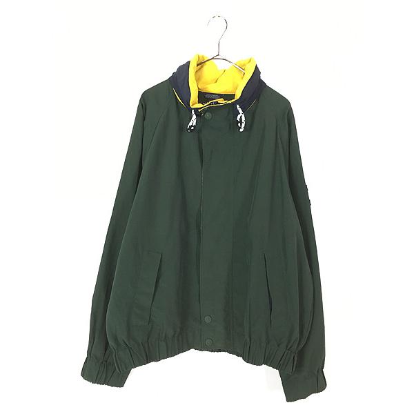 古着 90s TOMMY HILFIGER BIG ロゴ パッチ 2way シェル ジャケット ブル...