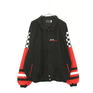 古着 90s Ashley 「Dodge Motorsports」 チェッカー 企業 刺しゅう レーシング ジャケット XXXL 古着｜dracaena